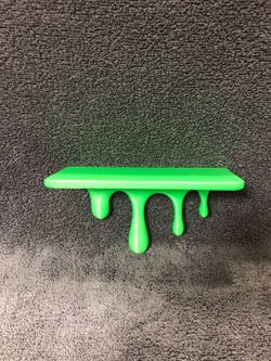 Dripping Paint Neon Green Shelf 3d Printed