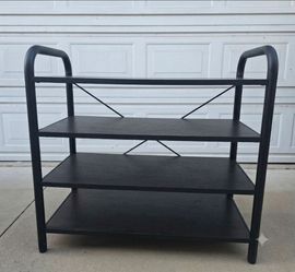 Black 4-Tier Metal and Wood Shelf
