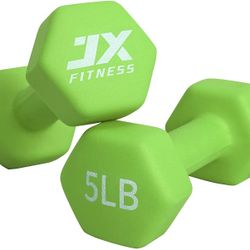 Dumbbells Hand Weights Set of 2-Neoprene Coated Exercise Fitness Dumbbells for Home Gym Equipment Workouts Strength Training Free Weights for Women5lb