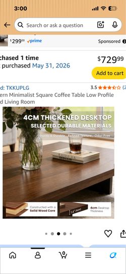 Brand new wood coffee table
