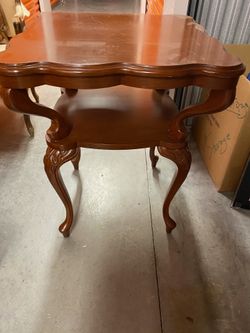 Antique Wooden two-tiered side table