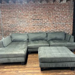 Delivery Available Ashley dark gray sectional sofa couch w ottoman