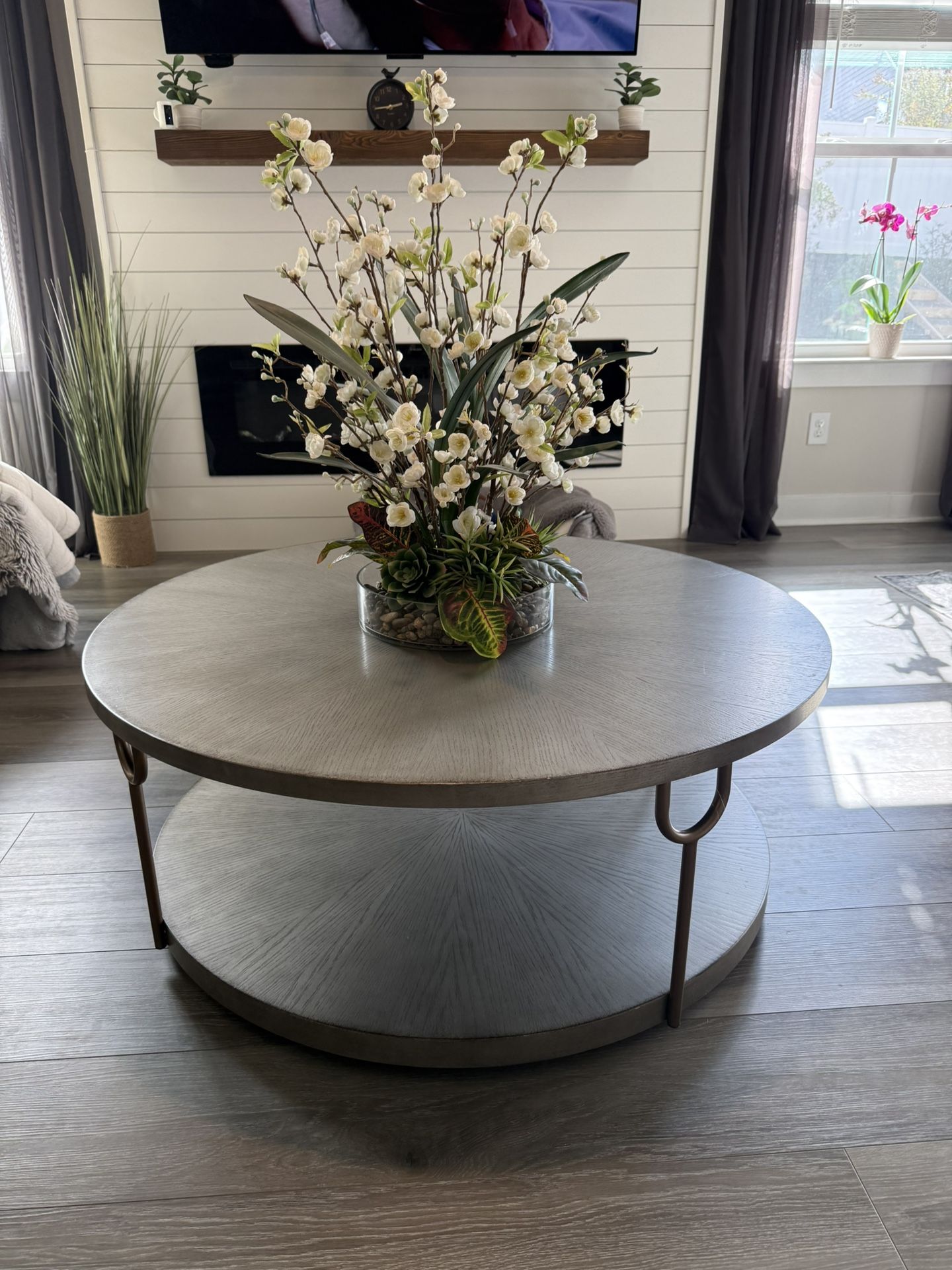 110.00  OBO   Round Wooden Coffee Table 