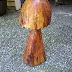 Hand Carved Pine Tree Mushroom 