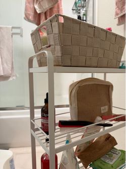 White Rolling Storage Cart (for bathroom or other)