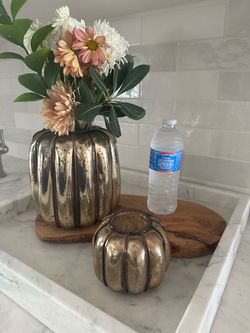 Mercury Glass Pumpkins - Set of 2