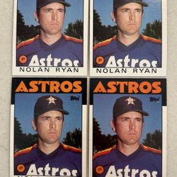 1986 Topps Nolan Ryan - 4 Cards!