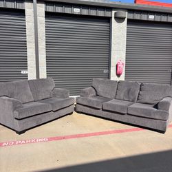 Gray Couch and Loveseat. Free Delivery.