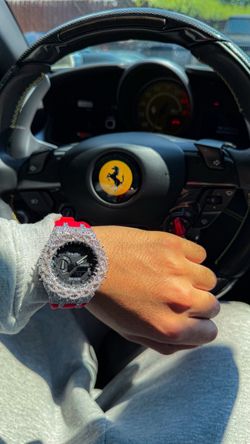 Fully customized red g shock with mossiante bezel AP style