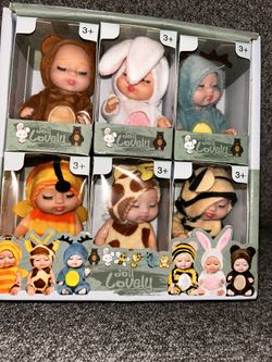 4 Inch Dolls Mini Reborn Baby Dolls with Animal Clothes Realistic Baby Doll