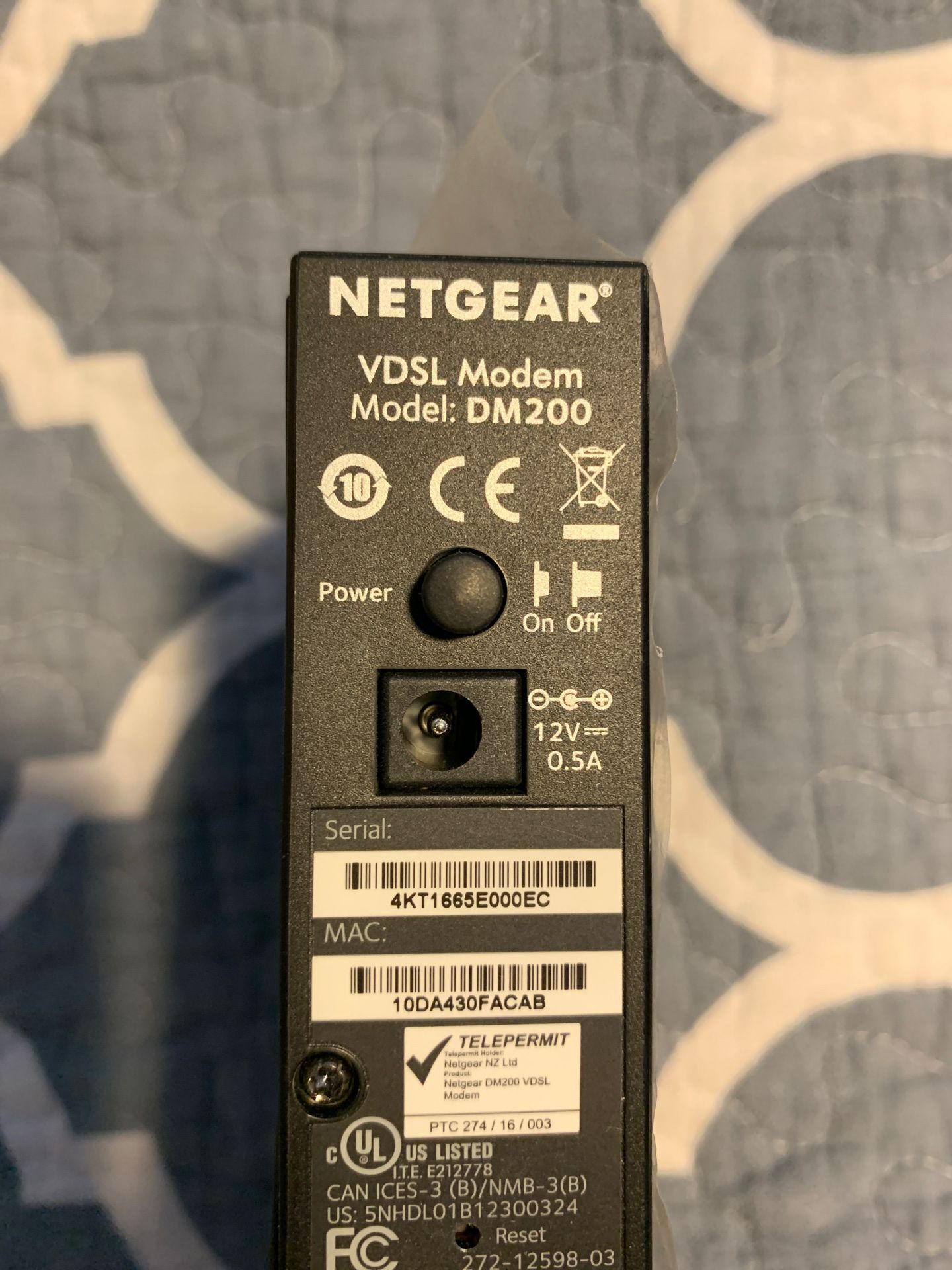 Netgear VDSL Modem Model DM200