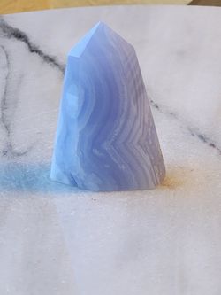 2" Approximately Blue Lace Agate Tower Quartz Crystal