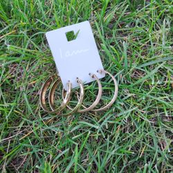 2 Pairs Of Gold Plated Earings