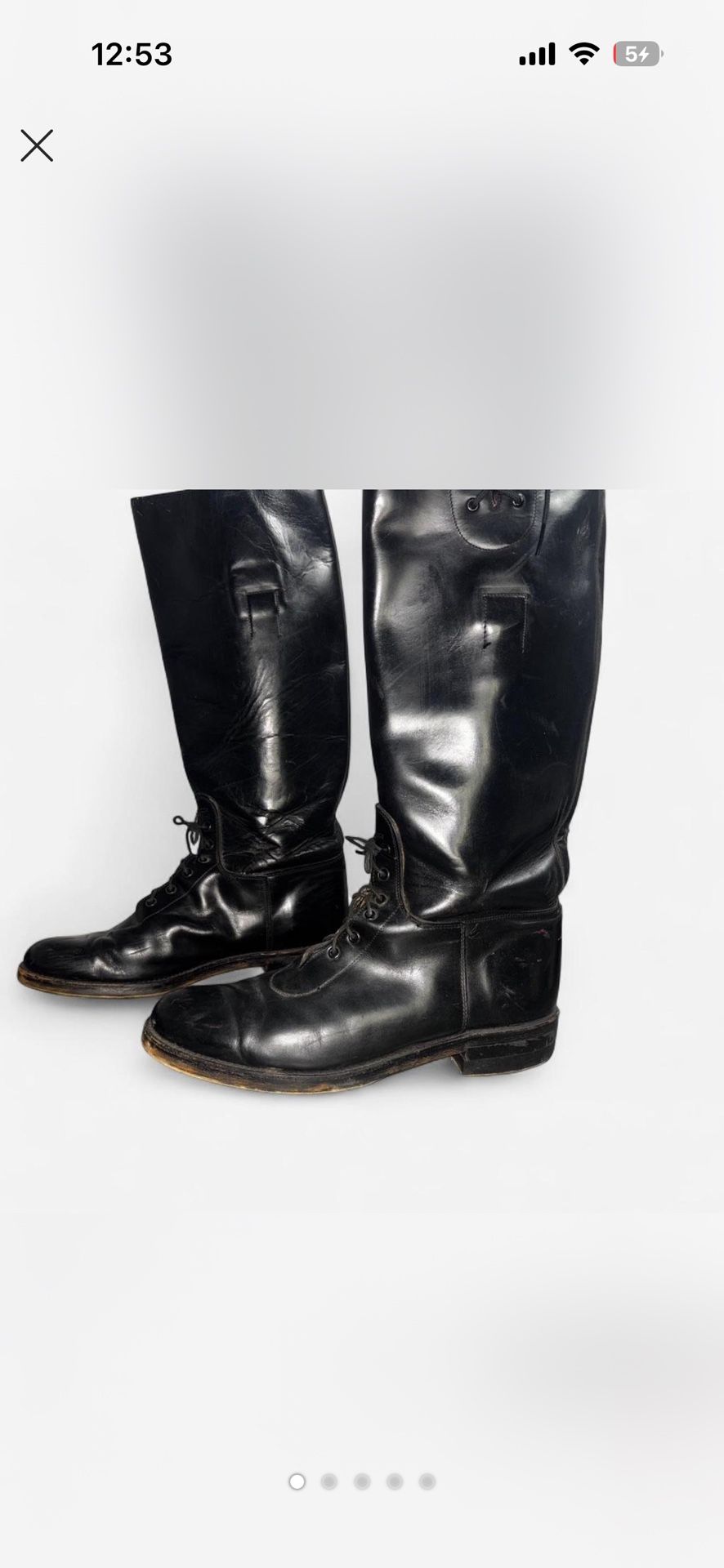 Black leather knee high boots with lace up front #leather #kneehighboots