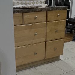 Free cabinets (drawers intact- real wood face)  