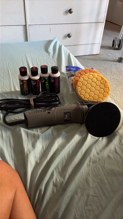 Car Polisher Kit with Pads and Polish
