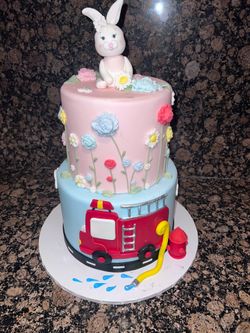 Bunny and firefighter cake foam