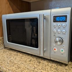 Breville - the Compact Wave Soft Close 0.9 Cu. Ft. Microwave - Silver