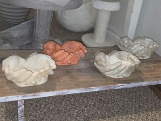 Handmade Concrete Cupped Hands Bowl / Trinket Dish