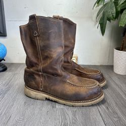 Thorogood (contact info removed) Men's Leather Moc Steel Safety Toe Pull On Work Boot Sz 12 2E