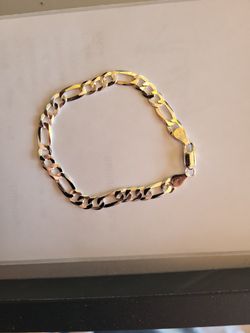 New 7 In 5.8mm  925 ITALY SILVER  FIGARO BRACELET 