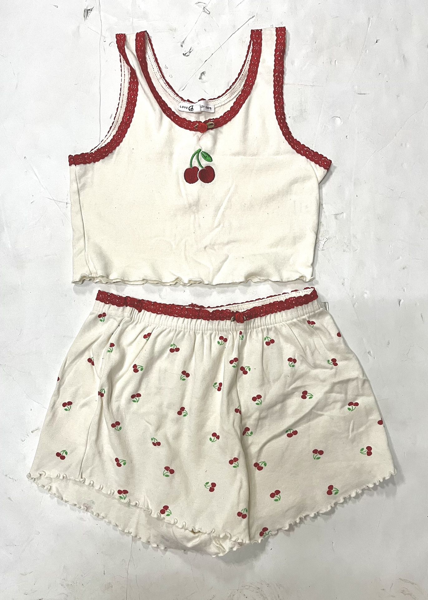 Pajama Set - Love, Peace, & Lazy Days Size : XS