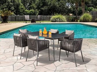 Patio Outdoor 7 piece Dining Set Pool Water UV Resistant