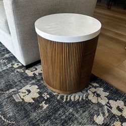2x Marble top Reeded End Tables Great Condition