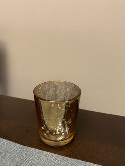 Gold mercury glass votive candle holders