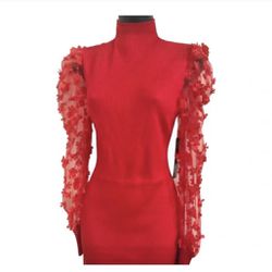 Knit Sheer Red Dress ❤️💃