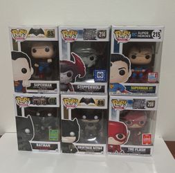 DC Comics Funko Pops: Batman, Flash, Superman, Steppenwolf