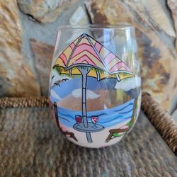 Lolita Beach Please Painted Stemless Wine Glass