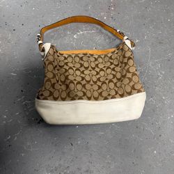 vintage Brown and white coach shoulder women’s bag