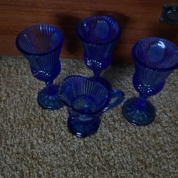 Royal Blue Glass Goblets 