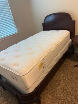 Antique solid wood twin beds set