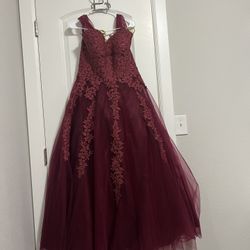 Size 10 Burgundy Ball Gown 