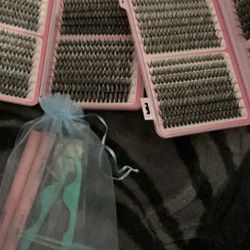 Lashes Cluster Each  15 With Glue Brush 