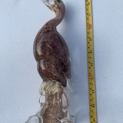 Vintage Murano Art Glass bird Sculpture Hand Blown Glass Coral Springs 33071