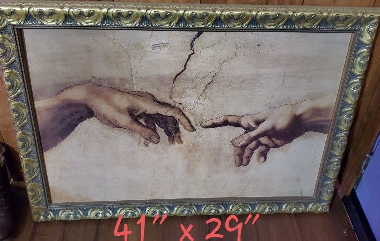 Framed, Creation Of Adam + 2 Sm Prints