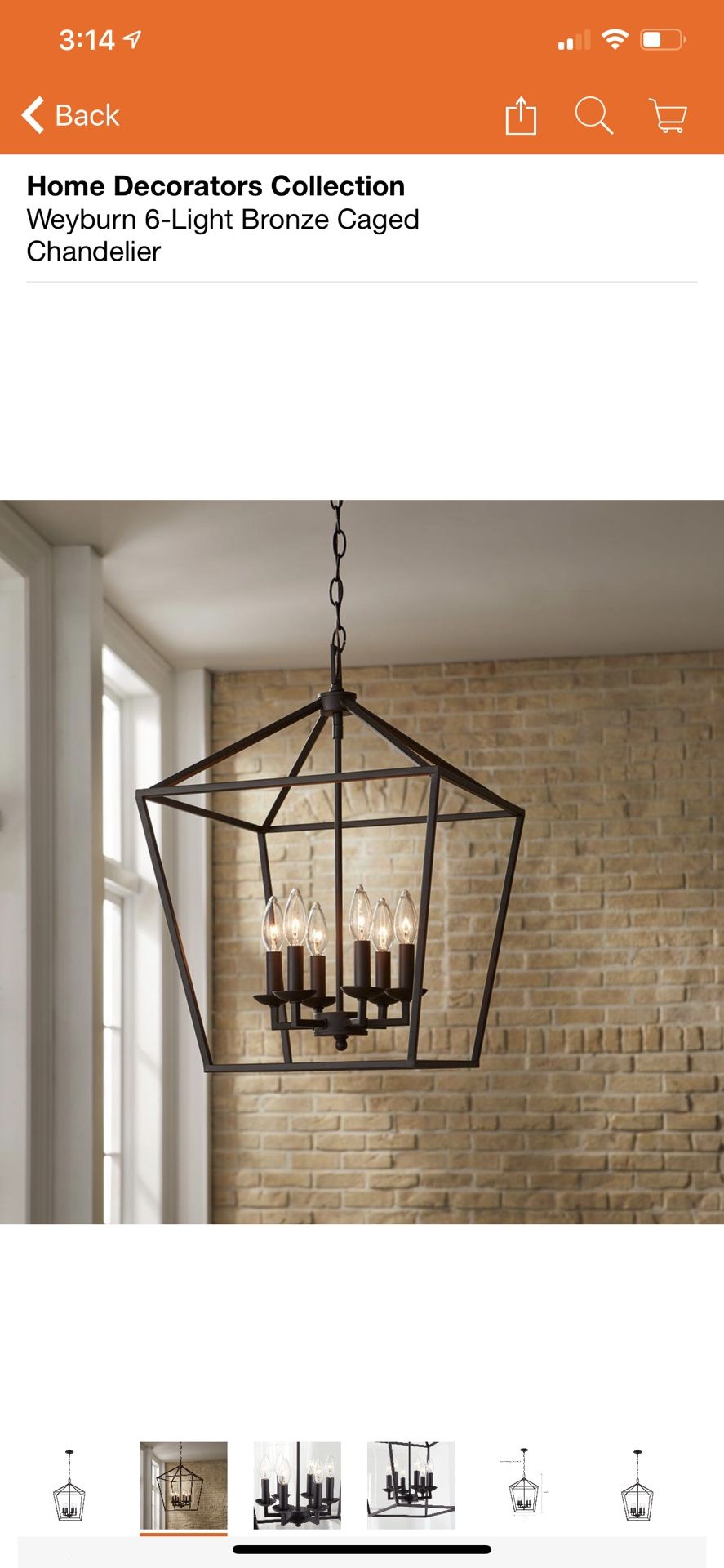 Home Decorators Collection Weyburn 6-Light Bronze Caged Chandelier