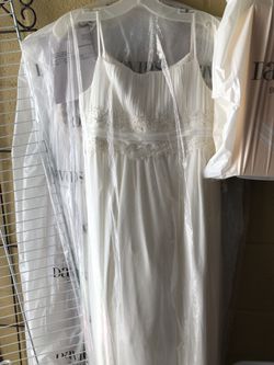 David’s Bridal flower girl dress and dyeable shoes