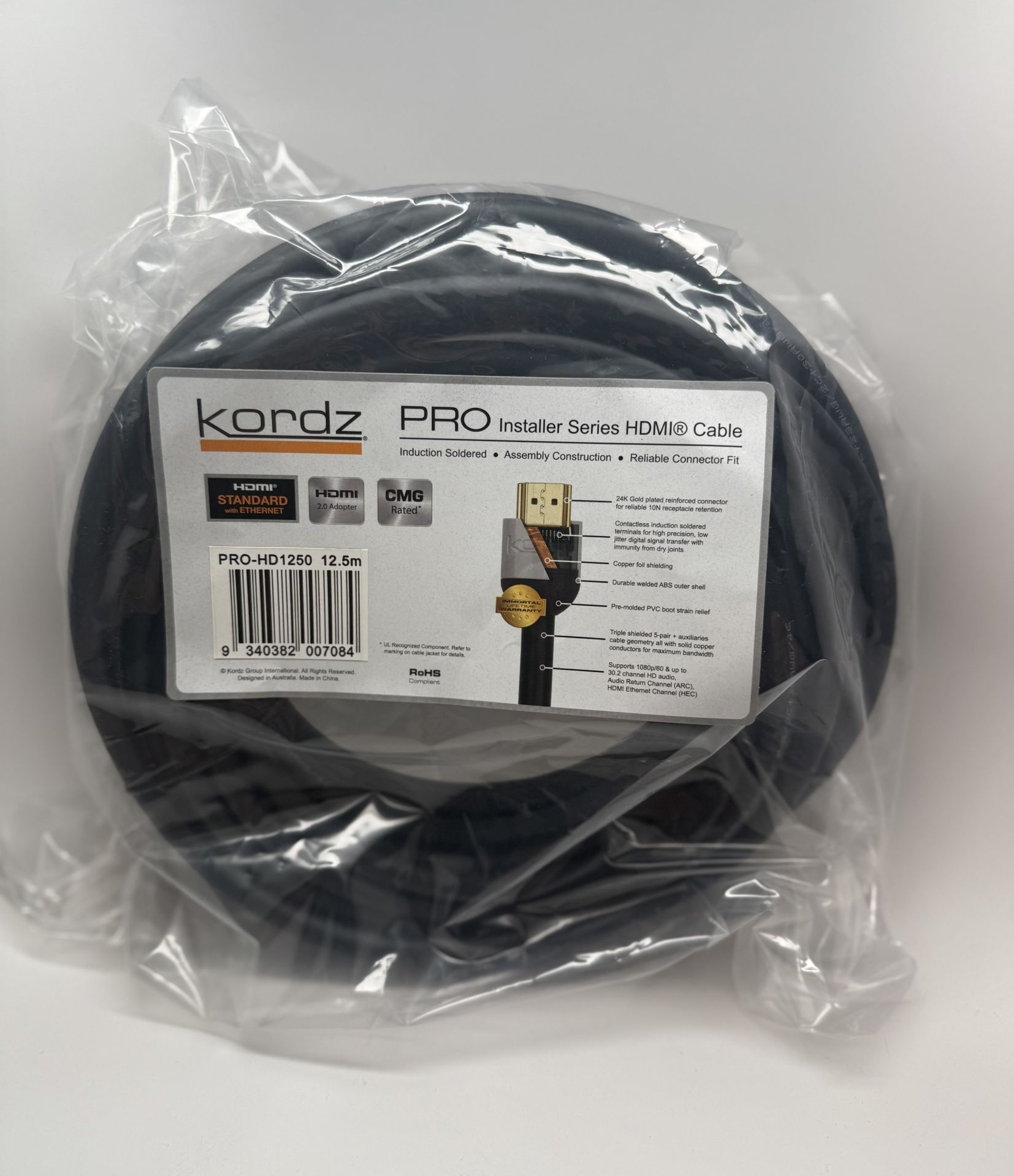 Kordz PRO-HD1250 Pro Series Passive 12.5M 4K HDMI Cable