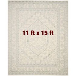 SAFAVIEH ADirondack Ivory/Slate 11 ft. x 15 ft. Border Medallion Area Rug