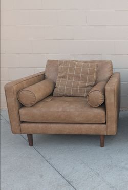 Mid-Century Modern Leather Accent Chair
