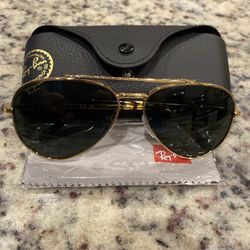 RayBans Gold Aviator Sunglasses