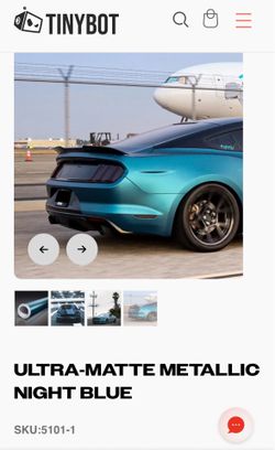 Tinybot,Vinyl wrap, matte metallic night blue, 16’ x 5’