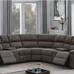 Sectional Sofa With Double Recliner
