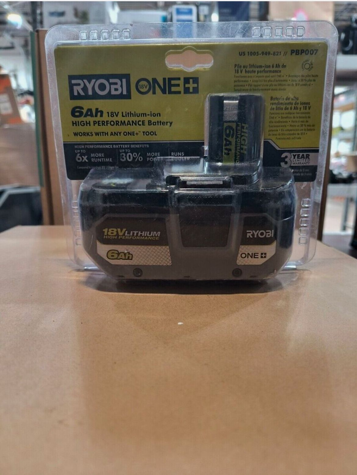 Ryobi PBP007 18V 6Ah Li-Ion Battery Single Battery