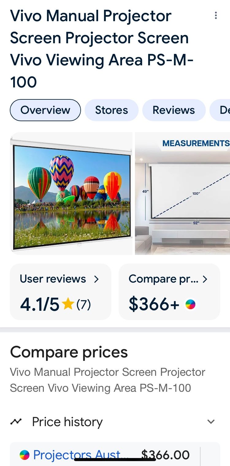 VIVO PROJECTOR SCREEN PS-M-100