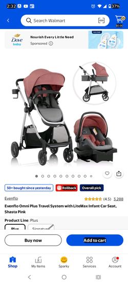 Evenflo Omni Plus Travel System with LiteMax Infant Car Seat